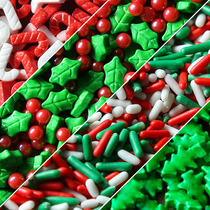 Christmas Sugar Beads Cake Decoration Paper Cup Baked Peat Edible Sugar Needle Color Candy Doughnut Candy Swing Piece