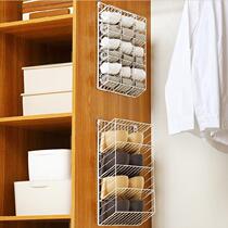 Mens and womens wardrobe underwear socks storage grid iron wardrobe fashion hanging wall clothing door rear socks bag easy to install
