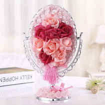 Wedding gift ~ Creative Pink Princess Mirror ~ large high grade silver PVC galvanized desktop mirror makeup mirror
