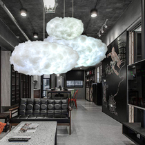 Floating white cloud chandelier Silk cloud lamp Hotel lobby art Bedroom decoration Designer Creative engineering lamps