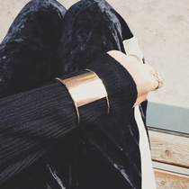 Net red with the same exaggerated retro metal punk fashion gold wide bracelet open bracelet personality cuff ornament