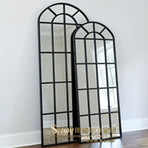 Nordic art background wall fitting mirror modern simple fake window simulation window mirror porch decorative mirror full body