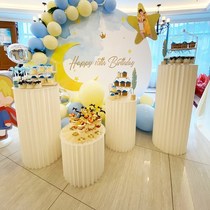  Folding cylindrical dessert table Paper organ-style column props commodity Roman column Wedding decoration Booth shop