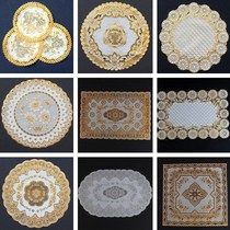 European fabric Heat insulation coaster Tableware Vase mat Table lamp mat American decorative round mat Western table mat