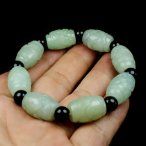 Mens and womens jade bracelet Natural Xiuyu mens transfer beads when luck turns hand string Jade bracelet certificate