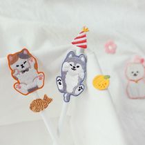 Meow sauce and Wang Wang Wang Jun embroidery stickers clothes denim pad decorations animal cats and dogs fabric DIY stickers