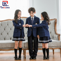 Primary school uniform British style suit jacket Kindergarten garden suit College style suit dress Chorus suit top