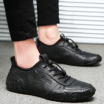 Mens shoes 2020 new spring mens casual leather shoes Beans Shoes Leather Sport Shoes Man Tide Big Code Tourist Shoes