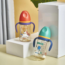 Japan Con Wide Caliber Baby Milk Bottle PPSU Milk Bottle Newborn Baby Resistant Milk Bottle Anti-Flatulled Air Wide Mouth Milk Bottle