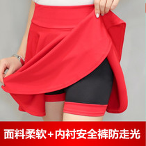 Sailor dance skirt new high-waisted skirt womens summer big red anti-light a-line skirt large size wild short skirt