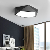 Bedroom ceiling lamp Creative personality geometric shaped modern simple black study led lamp warm room lamp