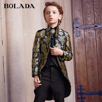 bolada boys dress suit Childrens performance suit British style piano tuxedo Western style fashion catwalk suit