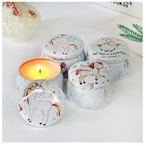 Xiangshou cartoon unicorn iron box aromatherapy gift wax handmade birthday wedding gift Solid color soybean wax