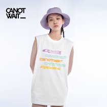 Chen Weiting Chaochao brand CANOTWAIT new cotton screen printing sleeveless men and women couples inside the bottom vest