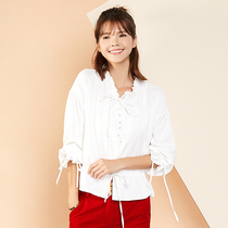 Large size womens clothing 2021 spring new womens fashion pure white casual top long-sleeved commuter shirt womens trend