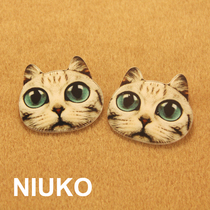 NIUKO clothing accessories simple cat head cute brooch plastic fashion Meow brooch buckle clothing design DIY