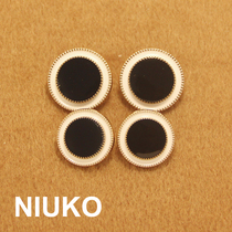 NIUKO black and white metal gold buttons fashion coat buckle coat button Xiaoxiang style high-end customization