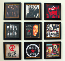 European and American retro decoration painting personality Living room Book room Piano Room Bar Café with a frame painting band rock star