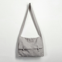 Retro Chinese style mens bag linen one shoulder oblique across cotton and linen bag plate buckle ethnic womens bag casual monk coarse bag