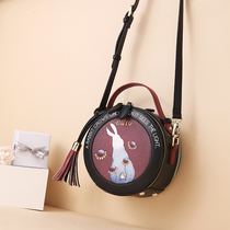  Muyu womens bag 2021 new messenger bag small round bag retro printing round cute cartoon rabbit handbag