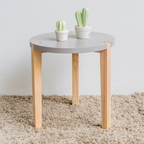LIMlife Nordic simple wooden small coffee table Living room Bedroom small apartment Round coffee table Side table Table side table