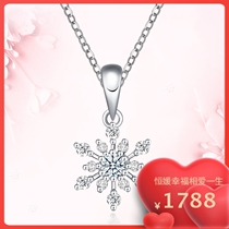 Snowflake Diamond Necklace Woman 18K Gold Group Inlaid Diamond Pendant Drop Delivery Lock Bone Chain Diamond Pendant Custom