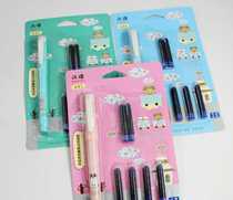 641 Straight liquid ink-changing sac pen student writing pen suit a pen with a pen with 6 ink sacks blue