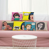 Modern simple creative pop art obvious cotton and hemp pillow sofa cushion cover