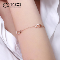 T400 bracelet female sterling silver ins tide niche design students simple gradually frozen people net red forest department rose gold best friend