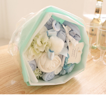(CreamHouse) Korean blue rabbit newborn baby 100 days birthday bouquet gift box