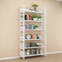 Bookshelf shelf living room floor combination steel wood iron cabinet shelf multi-layer storage shelf simple storage rack