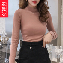 2 pieces of 59 yuan) semi-high collar base shirt female slim cotton coat 2021 Autumn New Interior long sleeve T-shirt tide