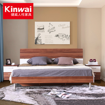 (Special price)Jianwei Simple modern double bed Board bed Bedroom furniture Small apartment bed 1 5 meters 1 8m bed