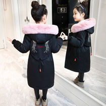 Girls winter cotton coat ten-year-old childrens womens foreign-quality down cotton-padded jacket 15 girls Korean version of padded padded jacket