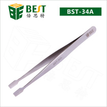Beast flat head tweezers 34A-SA anti-magnetic anti-acid and alkali stainless steel stamp tweezers receiver clip