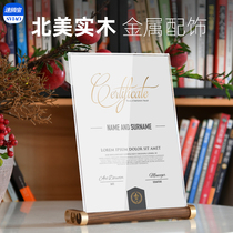 A4 crystal glass photo frame set-up honorary certificate frame test grade closing certificate creative Commendation Award printing power of attorney training certificate collection