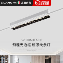 Embedded borderless line light magnetic embedded long strip light living room grille light without main light Lighting led spotlight