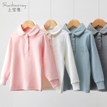 Shangbao Mai Qiu and Winter childrens autumn coat top warm cotton thickened baby warm top Childrens base shirt single piece