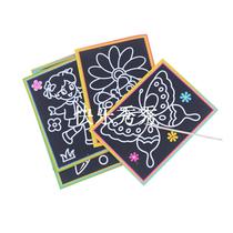 10pcs Magic Colorful Drawing Board Paper Painting Scraping C