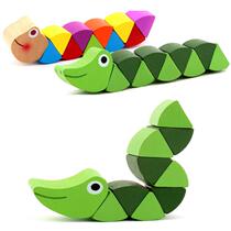 New Wooden Baby Toy Transformable Caterpillar Warm Colorful