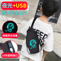 Outdoor Korean version satchel bag chest bag backpack Children fashion men and women children children personality small baby small oblique fanny pack tide
