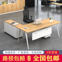 Simple modern office desk and chair Financial desk with side cabinet Big shift boss desk Fashion manager supervisor desk furniture