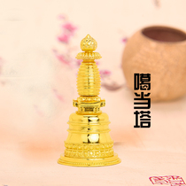 Tibetan Buddha Hall ornaments Buddha Pagoda boutique old antique exquisite 5 inch gold small