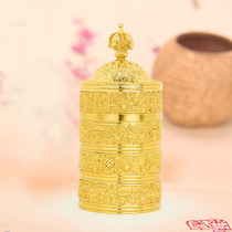 Tibetan tantric instruments alloy rice box Buddhist supplies four-layer rice pot four-layer rice box