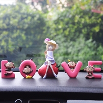 Car ornaments cartoon interior decorations creative cute personality car beautiful interior car supplies female doll