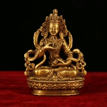 Ancient Tibetan monasteries collect old pure copper Hand-made gilt copper King Kong Master a statue of worship ornaments