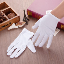 Square Dance Sailor Dance White gloves Summer white polyester gloves Stretch Ceremonial gloves Jewelry store gloves