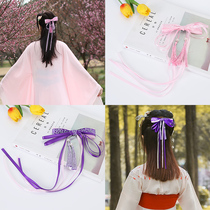 Retro Chinese tassel hairclip Super fairy Hanfu bow long ribbon hairclip ancient style hairpin hair accessories