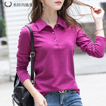 Mi Amarshman flagship store official website 2021 Autumn New thick size T-shirt bottoming POLO long sleeve womens top