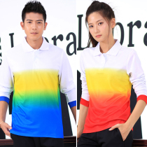 Autumn and winter long-sleeved badminton top mens and womens quick-drying sports lapel air volleyball table tennis training clothes ball clothes